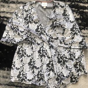 Knox Rose Grey Velvet Kimono